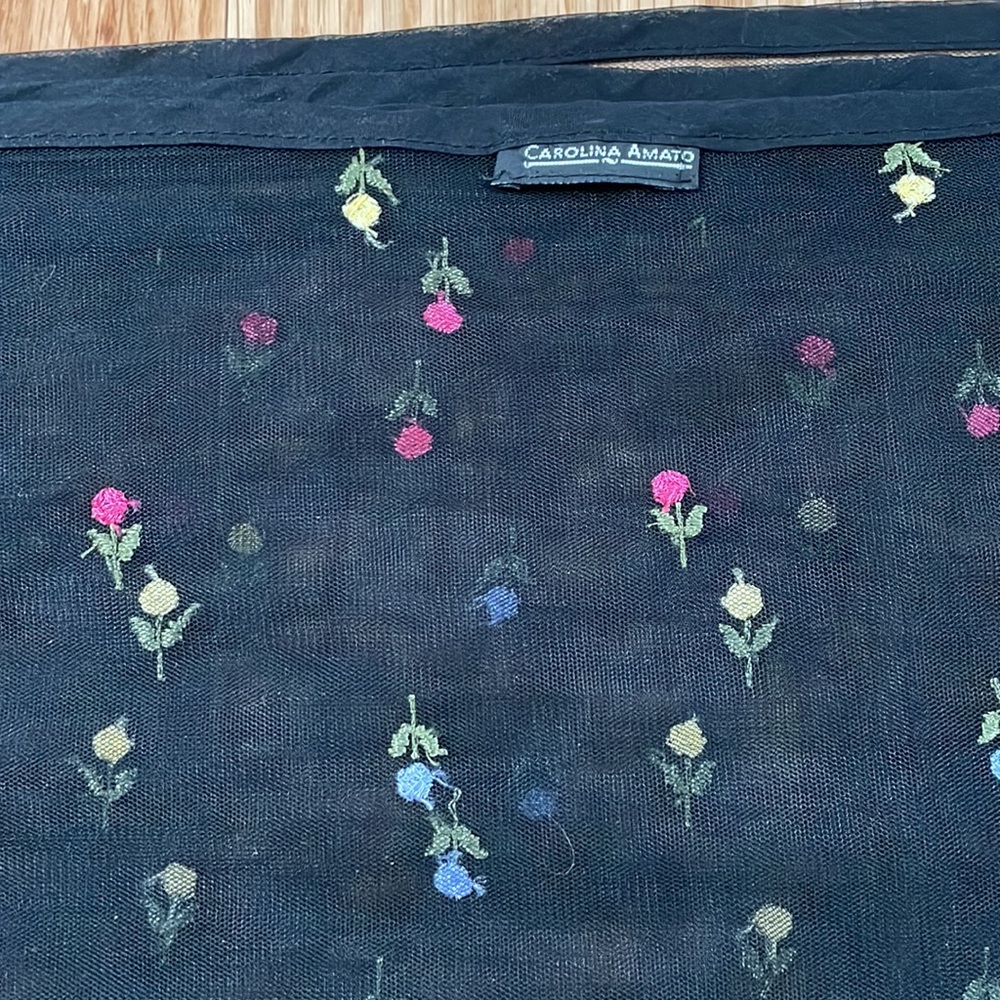 Carolina Amato Large Embroidered Wrap, Scarf - OS